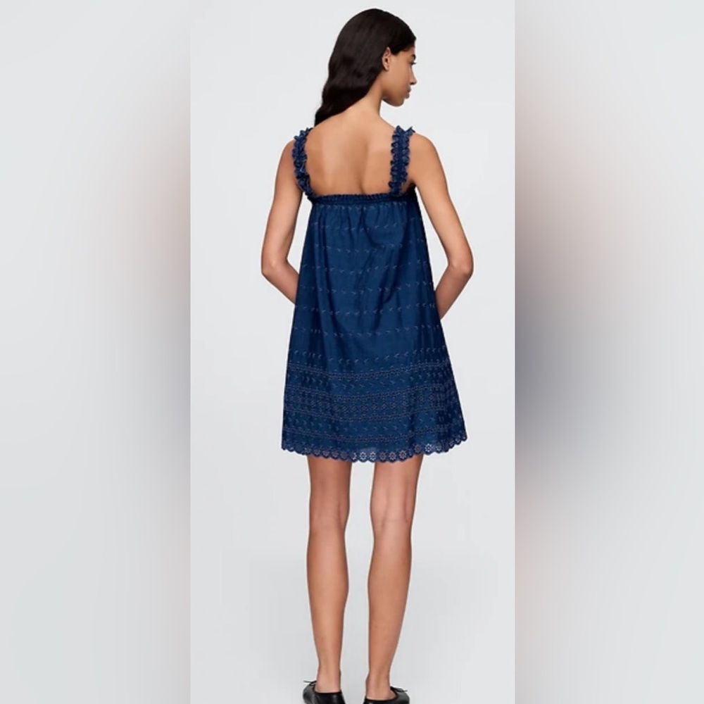 NWT Gap × DÔEN Eyelet Shift Mini Dress - Picture 2 of 3